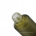 cosmetic packaging 30ml oblique shoulder matte green glass dropper bottle serum bottle